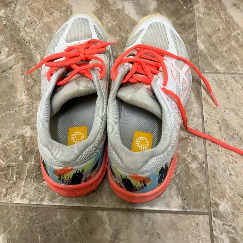 Asics Court Speed FF White Sunrise Tennis Shoes Size 7.5 Training Sneakers - Picture 2 of 8